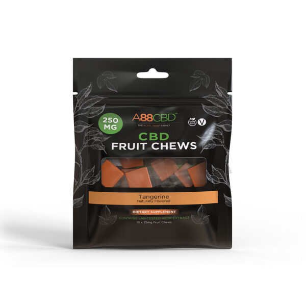 A88CBD CBD Fruit Chews - Tangerine 25mg 10 Count