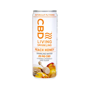 CBD Living Sparkling Water - Peach Honey 25mg 12oz
