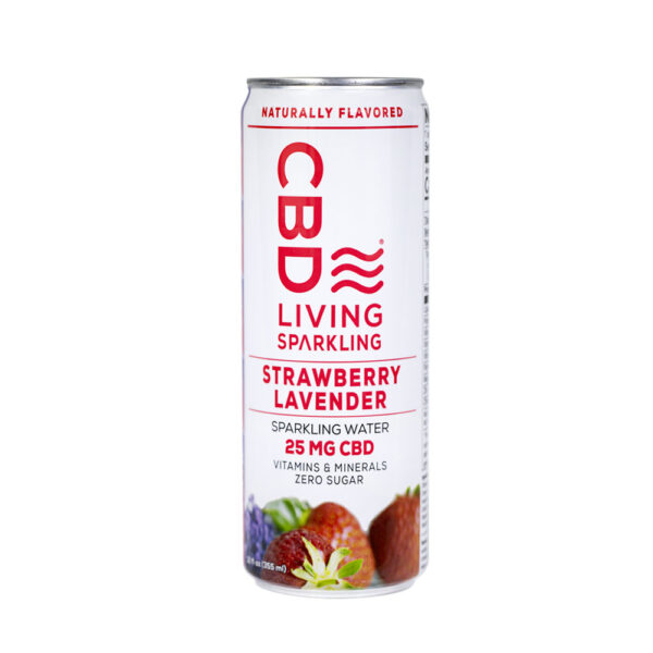 CBD Living Sparkling Water - Strawberry Lavender 25mg 12oz