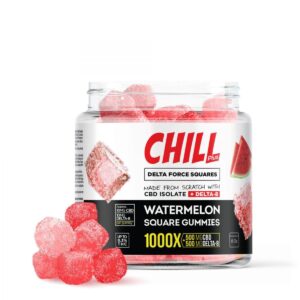 Chill Plus Delta 8 Delta Force Squares Gummies - Watermelon 1000X 10mg 50 Count