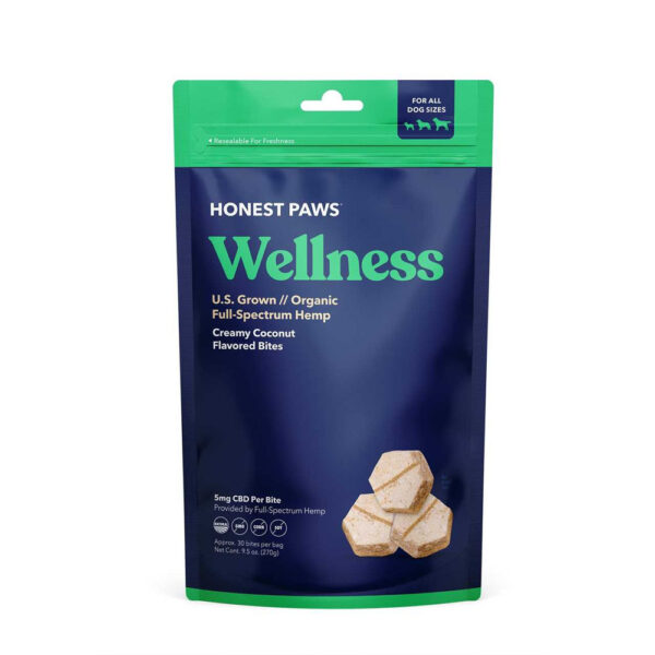 Honest Paws Wellness CBD Bites for Dogs - Creamy Coconut 5mg 30 Count