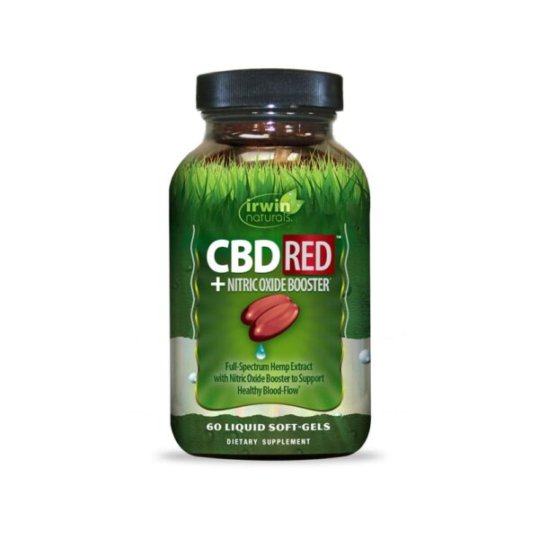 Irwin Naturals CBD Soft-Gels RED® +Nitric Oxide Booster 60 Count