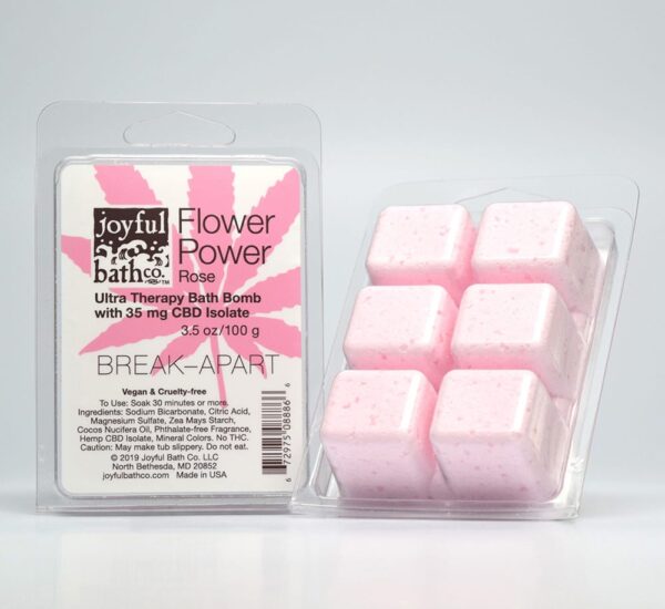 Joyful Bath Co Flower Power - Rose CBD Bath Bomb Break-Apart