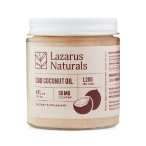 Lazarus Naturals CBD Coconut Oil 4oz/1200mg