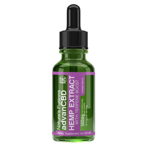 Natures Fusions CBD Tincture Oil with Terpene Boost - Mixed Berry 500mg
