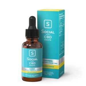 Social CBD Oil Tincture Drops - Meyer Lemon 1500mg