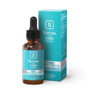 Social CBD Oil Tincture Drops - Vanilla Mint 750mg