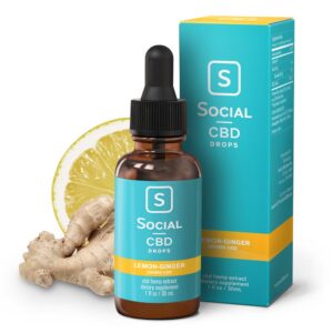 Social CBD Tincture Isolate Drops Lemon Ginger 2000mg