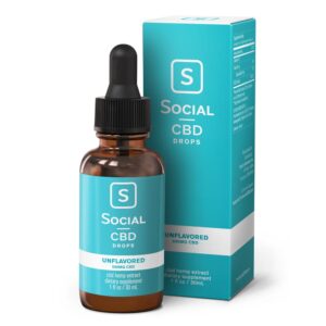 Social CBD Tincture Isolate Drops Unflavored 500mg