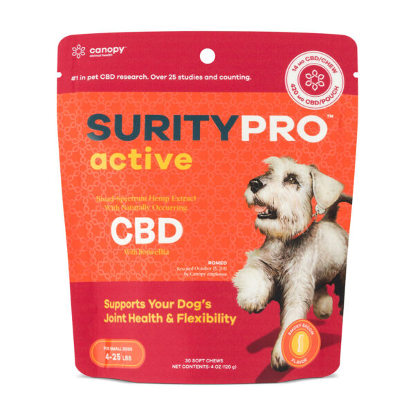 SurityPro Active CBD Soft Chews - Smoky Bacon 30 Count Small Breed