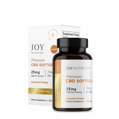 Joy Organics CBD softgel with curcumin