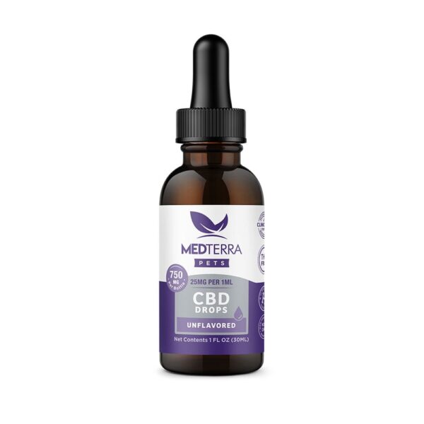 Medterra Pets CBD Tincture Unflavored 750mg (30mL)