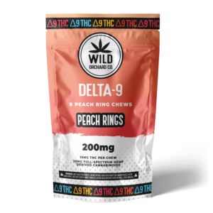 Delta-9 Peach Ring Chews 50mg-500mg (Choose Count)