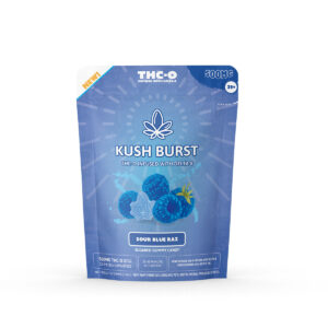 Kush Burst THC-O Gummies - Sour Blue Raz 50mg 10 Count